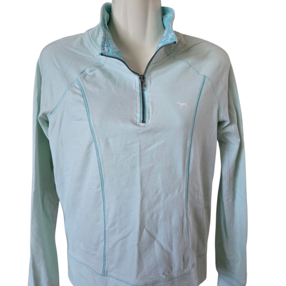 Victoria's Secret Aqua Quarter-Zip Sweatshirt - Picture 3 of 7
